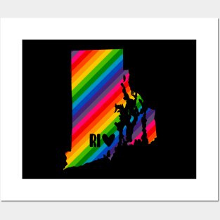 USA States: Rhode Island (rainbow) Posters and Art